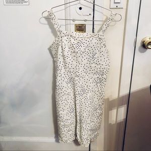 uo wren linen ruffle mini dress